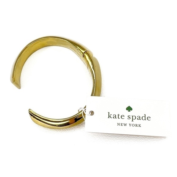 Kate Spade Raise The Bar Cuff Bracelet Hinged Gold-Toned New NWT - Picture 2 of 8